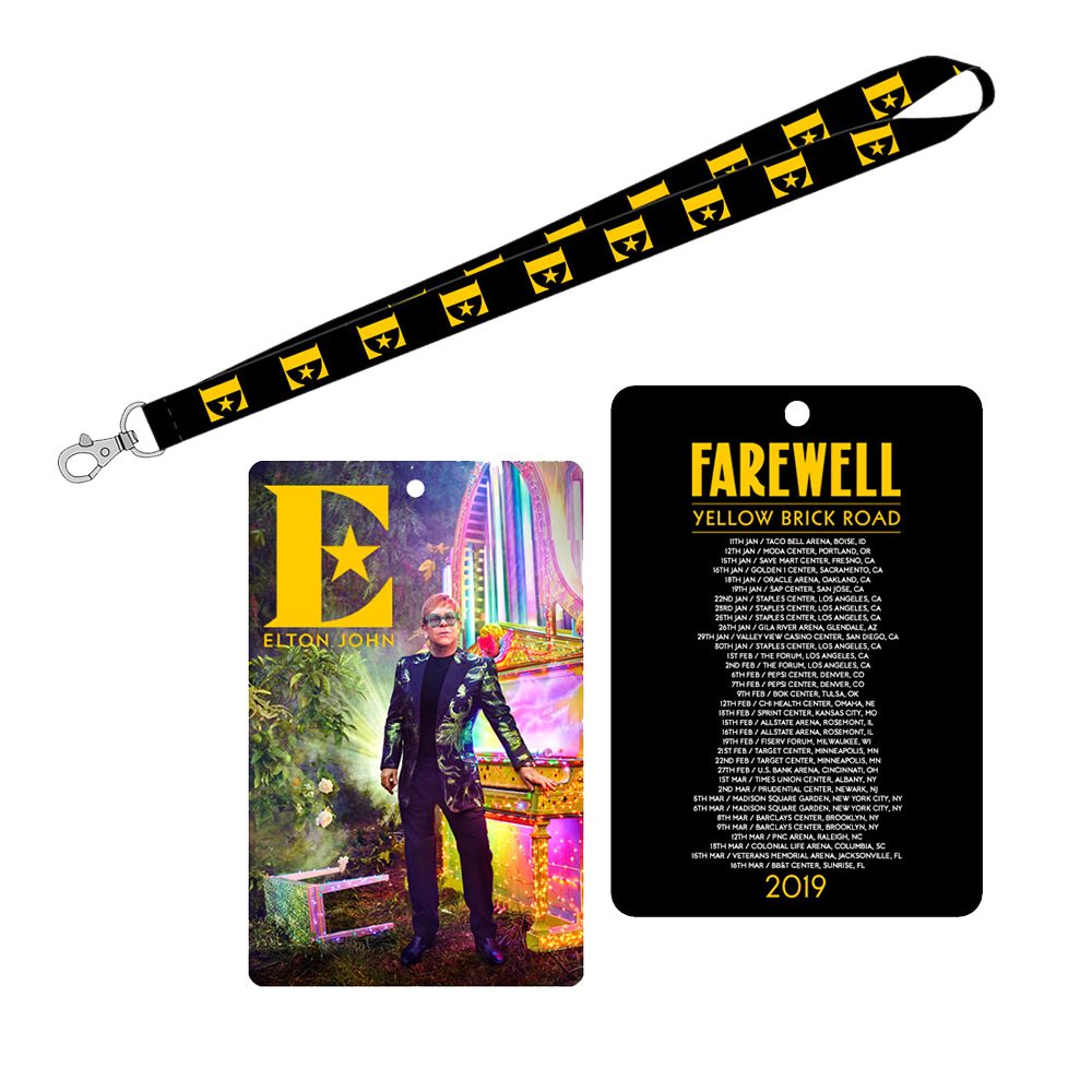 Elton John 2019 Tour Laminate & Lanyard