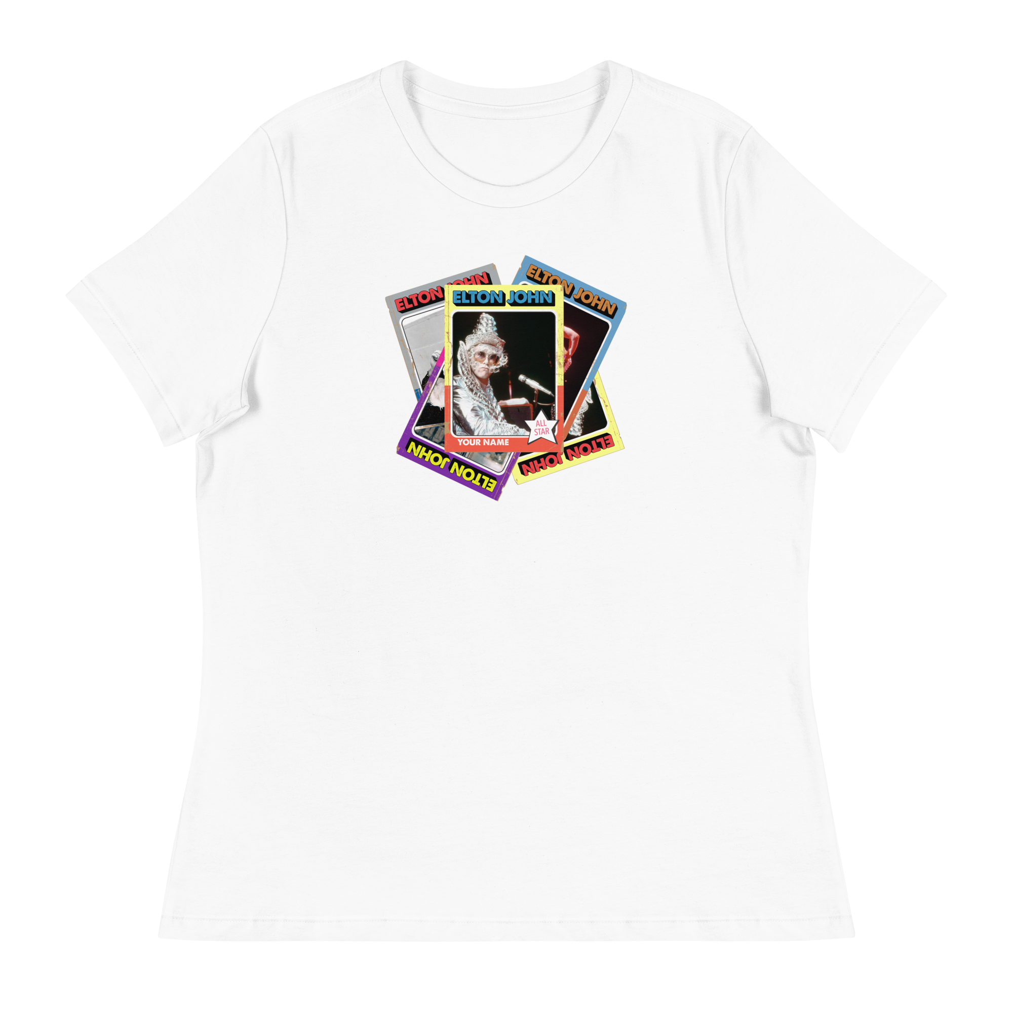 Vintage Baseball Card Graphic Tee for Women