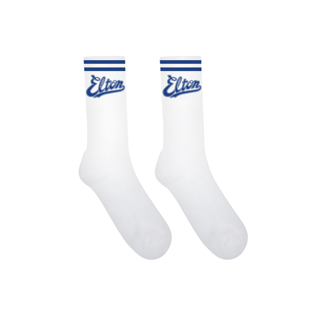 Elton Live LA White Crew Socks