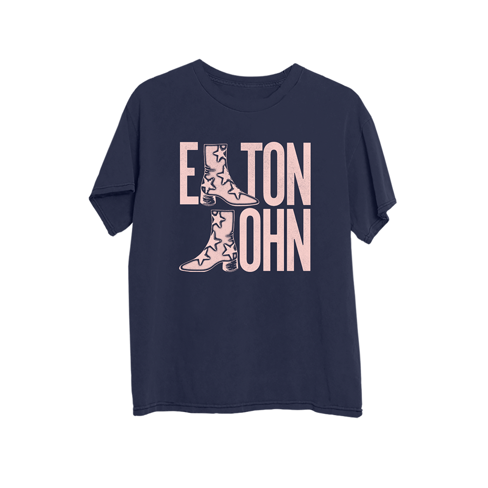 Elton John Vinyl & Merch Bundle – Navy Tee & Tote